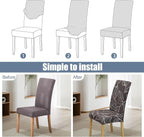 Dining Chair Covers, Stretch Seat Covers, Washable Furniture Protector | 4 Pack, Washable, Stretch Fit, Soft, Non Slip, Dining Chair Covers, Seat Protector, Furniture Cover,Easy Clean