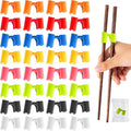 200 Pcs Reusable Chopsticks Helper Multicolor Plastic Practice Chopstick Trainer Hinges Connector Training Chinese Chop Non Slip Stick Helper for Adult Learner Beginner