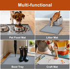 ukeetap 22" x 19" Extra Thick Silicone Mat Waterproof with Raised Edge, Under Sink Mat for Kitchen & Bathroom, Kitchen Cabinet Liner, Multi-Purpose for Storage & Protection, Gray