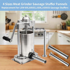 Sausage Stuffing Tubes Replacement for LEM Sausage Stuffers | 4 Sizes, Stainless Steel, Replacement for LEM 606,606SS,1606,1606SS Sausage Stuffers, Sausage Stuffer Funnels