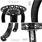 Ufine 2 Tier Metal Plant Stand Indoor Outdoor Iron Art Flower Pot Holder Tall Plant Display Rack for Corner Porch 2-Pack, Black