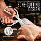 Multifunctional Heavy Duty Kitchen Shears,Kitchen Shears for Cutting Chicken,Kitchen Scissors for Food, Japanese High-Carbon Steel Culinary Poultry Shears, for Chicken,Meat,Fish,Bone Cutting(Silver)