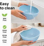 Zulay Kitchen 12 Piece Plastic Mixing Bowls with Lids Set - Leak-Proof Microwave & Freezer Safe Stackable Mixing Bowl Set for Preparing, Serving and Storing - Non-Slip Large Nesting Bowls (Blue Ombre)
