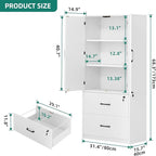 YITAHOME Wood File Cabinets, Heavy Duty Garage Tool Cabinets with Doors & Adjustable Shelves, Big Storage Filing Lockers for Home Office, Living Room, Pantry, Gym, Basement, Warehouse, White