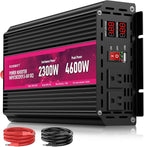 2300W Power Inverter,12V DC to AC 110V120V Peak Power 4600W with 2AC Outlets and 2.4USB Port,LCD Display Car Inverter for Power Converter Outdoor Activities,Emergency,Vehicles Truck RV Solar System