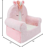 Soft Landing Animal Adventure Pink Unicorn, Sweet Seats, Compressed Premium Character Chair with Carrying Handle & Side Pockets