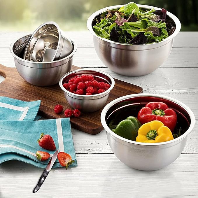 YBM HOME Heavy Duty Professional Stainless Steel Mixing Bowl – Commercial Grade Deep Prep & Serving Bowl for Baking, Cooking, Dough Mixing & Food Prep, Dishwasher Safe, 14.5 Quarts
