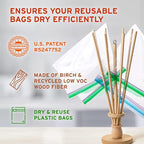 Plastic Bag and Bottle Dryer - Patented; Multi-Purpose Drying Rack Saves Money and the Planet. Folds for Easy Storage
