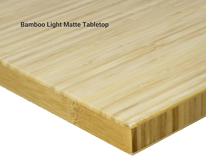 Standing desk with Bamboo top. Adjustable height desk 60"x30". Dual motor stand up motorized computer desks for home office