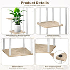 5 Tier Wood Tall Plant Stand Metal Rack Indoor, Multiple Flower Pot Holder Shelves Corner Rack, Planter Shelf Display Rack Storage Organizer for Patio Living Room Balcony Garden(White Oak)