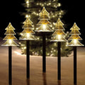ILLUMINEW Christmas Solar Pathway Lights, Set of 5 Waterproof Landscape Christmas Lights, Stake Christmas Decorations, LED Lights for Yard Lawn Patio Walkway Decor (5PCS-Warm White-Tree)