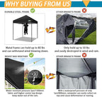 COBIZI 6.6x6.6 Pop Up Canopy Without Sidewall,Heavy Duty Canopy UPF 50+ All Season Wind Waterproof Commercial Outdoor Party Tents for Parties Canopy Gazebo with Storage Bag(6.6 x 6.6 ft Black)