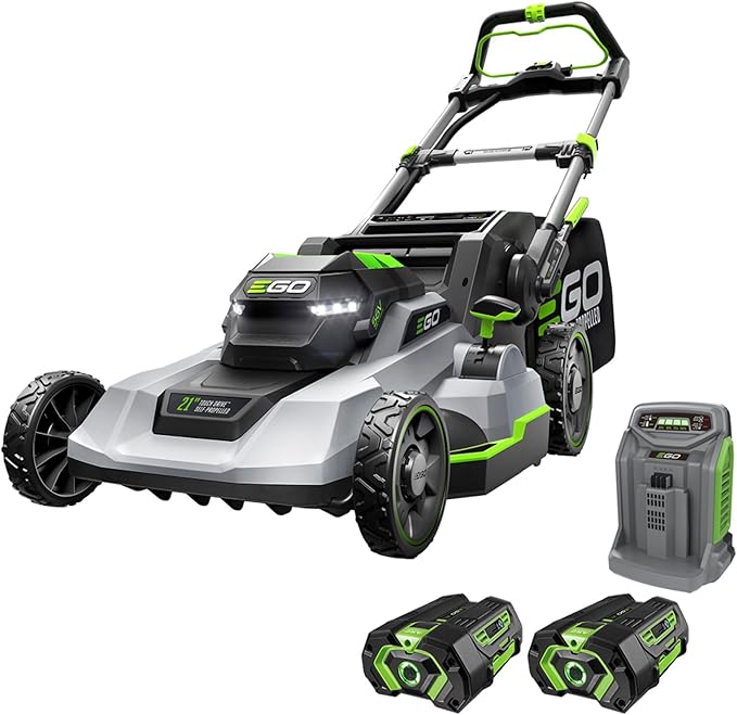 EGO POWER+ Electric Lawn Mower, Self-Propelled Cordless with Touch Drive, Includes (2) 56V 4.0Ah Batteries and Rapid Charger – LM2122SP-2