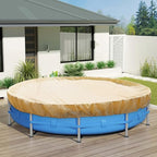 ECOOPTS 15 ft Round Pool Cover for Above Ground Pools, Swimming Pool Cover Protector Winter Safety Cover (Beige)