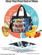 Lunch Bags for Women/Men, Insulated Lunch Bag for Work Office Picnic - Lunch Cooler Bag Leakproof Lunch Box with Adjustable Shoulder Strap - Hibiscus