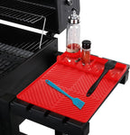 Find law Silicone Tools Mat for Griddle & Kitchen Countertop | Red Side Shelf Spatula Mat with Drip Pad for Blackstone Weber Traeger Pit Boss Flat Top Grill Smoker, BBQ Gifts for Men