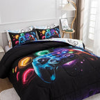 NTBED Game Console Comforter Set for Boys Girls Kids Space Universe Gaming Geometric Lightweight Microfiber Gamer Bedding Sets (Multi, Twin)