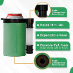 The Kong 2.0 - A Portable Can or Bottle Cooler/Cup With A Detachable, Expandable, Hose To Funnel Your Drink (Green)