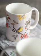 Maison d' Hermine Coffee Mug with Handles Tea Cups (12 Ounce, Pack of 2) | Fine Bone China Coffee Mugs for Hot Beverages Cappuccino Latte Home Restaurant Hotel Spring Summer -Equinoxe - Grey