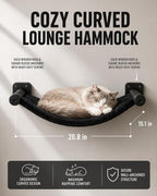Wall Mounted Cat Furniture Set of 4 – 4 in 1 Cat Wall Shelves with Hammock, Bridge, Climbing Tree & Perch – Shelves for Large Cats, Holds Up to 30 lbs, Indoor Playground