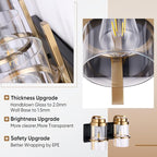 Bathroom Vanity Light Fixtures, Black Gold Vanity Lights for Bathroom 2 Lights,Gold Brushed Wall Sconce(Bulbs not Included)