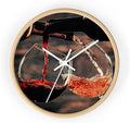 Mozingo ~ Wine Clock for Kitchen Bar Wall It's Wine O'clock Silent Time Gift Home Decor Made In USA, 10" (Hour Marks - None, Clock Frame Color - Natural Wood, Wine Theme #01)