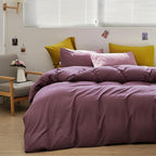 Purple Comforter Set Full Grape Color Bedding Set 3 Pieces Solid Purple Comforter Set Hotel Quality Lightweight Women Comforter Set Full Breathable Purple Bed Comforter Set Full