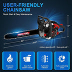 62cc Gas Chainsaw, 20 Inch 16Inch Chain Saw, Gas Powered Chainsaws, 2-Stroke 3.5-HP Gasoline Power Chain Saws with Automatic Oiler for for Wood Cutting and Tree Trimming, Easy-Start, Black