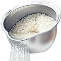 DOPMEP Rice Washer Strainer Bowl Stainless Steel Colander with Side Drainer | Ideal for Soaking, Washing, Cleaning, and Rinsing Rice, Fruits, Vegetables & Beans, Versatile Kitchen Tool