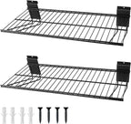 Slat Wall Shelves Accessories - 24 Inch Slatwall Wire Shelf Heavy Duty Storage Garage Shelving Wall Mounted (2 Pack)