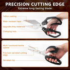 2-Piece Kitchen Scissors Heavy Duty, Stainless Steel Kitchen Shears | Sharp Utility Scissors for Cutting Chicken, Meat, Fish, Vegetables and Poultry, Home kitchen Utensils Gadgets