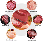 Meat Tenderizer Tool with 48 Stainless Steel Blades, Heavy-Duty Needle Tenderizer for Steak, Beef, Pork & Chicken, Kitchen Cooking Gadgets Tools Red