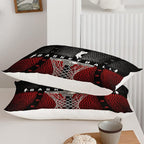 Axolotl Basketball Bedding Set for Boys Kids Teens,Soft Black and Red Sports Theme Basketball Bedding Sets Twin Size with 1 Comforter and 2 Pillowcases All Season