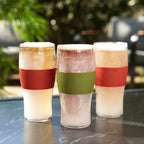 Host FREEZE Beer Glasses, Frozen Brew Mugs, Freezable Pint Glass Set, Insulated Beer Glass to Keep Your Drinks Cold, Double Walled Insulated Glasses, Gift for Dad, 16oz, Set of 2, Burnt Orange