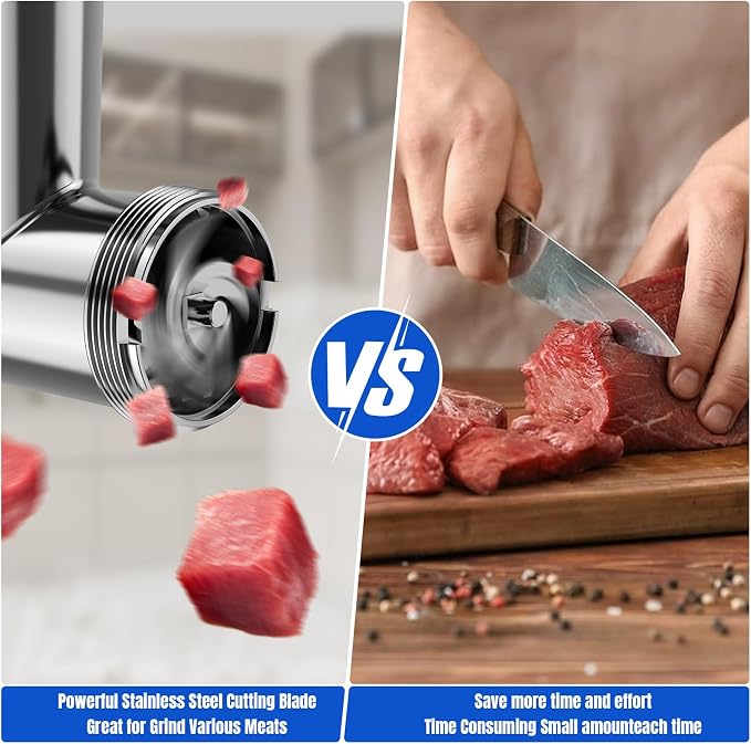 Stainless Steel Meat Grinder Attachments for KitcheAid Mixers | Meat Grinder, Sausage Stuffer, Perfect Grinder Attachment, Dishwasher Safe