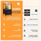 VECELO File Cabinet, Rolling Printer Stand with Large Fabric Drawer, Storage Cabinet Fits Letter Size, Ideal for Small Spaces, Apartments and Bedroom, Easy to Install, Brown+Black,2 Set