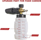 Tool Daily Foam Cannon, 1/4 Inch Quick Connect, Power Washer Foam Cannon with 5 Pressure Washer Nozzles,1 Liter