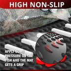 Fish Fillet Mat with Storage Bag and Fish Ruler Decal. Large 28""x14"" Nonslip Fish Cleaning Mat that Grips the Fish - Durable & Easy to Clean, Portable Fish Cutting Board, Black