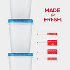 Tafura Freezer Containers, 12 Pack, 32 Oz, Leakproof BPA-Free Lids | Twist-top screw-on closures help prevent spills during storage, transport, and meal prep.