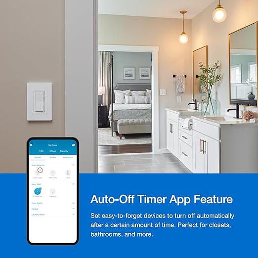 Lutron Caseta Original Smart Dimmer Switch (Lutron Smart Hub Required), for LED Lights, 150 Watt, Single-Pole/3-Way, No Neutral Required, PD-6WCL-WH 4-PACK, White, 4 Pack