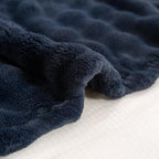 YUSOKI Luxury 3D Bubble Throw Blanket 3.1lb,All Ages,Home Decoration, (Navy,60 * 80inches)