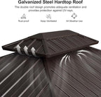 PURPLE LEAF 6' X 9' Hardtop Grill Gazebo for Patio Permanent Metal Roof with 2 Side Shelves Deck Yard Tent Aluminum Garden Outside Sun Shade Outdoor BBQ Canopy
