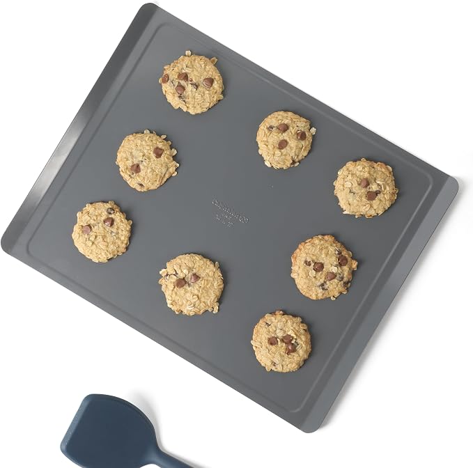 Calphalon Titan Steel Core PFA Free Nonstick 17 x 14 Cookie Sheet Baking Pan, Heavy Duty Reinforced Steel Bakeware for Even Heating, Oven Safe Baking Tray for Cookies
