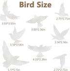 9 Sheets Bird Window Clings, Protect and Save Bird Strikes Window Stickers, Glass Door Stickers Decals, Stop Birds Flying into Windows Accessories Home Decorations