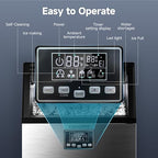 EUHOMY Commercial Crescent Ice Maker Machine,Moon-Shaped Ice,100lbs/24H Stainless Steel Under Counter Ice Machine with 33lbs Storage Bin, Freestanding Crescent Ice Maker for Home/Bar/Cafe/Restaurant