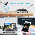 OOSSXX HD Monitor All-in-One 5.0 Megapixel PoE Outdoor Home Security Camera System Wired Outdoor Video Surveillance IP Cameras System