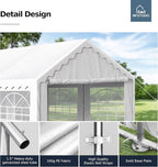 MFSTUDIO 16'x20' Party Tent, Outdoor Heavy Duty Party Tents with Removable Sidewalls, Large Canopy Tent Shelter for Outdoor Events Wedding Birthday, White