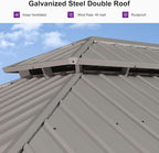 PURPLE LEAF 10' x 14' Outdoor Hardtop Gazebo, Champagne Aluminum Gazebo with Galvanized Steel Double Roof, Curtains and Netting for Patio Lawn and Garden