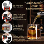 Clear Ice Cube Maker - 2.5" Ball - Stainless Steel Clear Ice Maker - Compact Design - for Whiskey, Cocktails, Bourbon - 2 PACK
