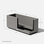 Veradek Block Series Long Box Planter - Large Rectangular Planter for Indoor or Outdoor Patio/Porch | Durable All-Weather Use with Drainage Holes | Modern Décor for Tall Plants, Flowers or Shrubs